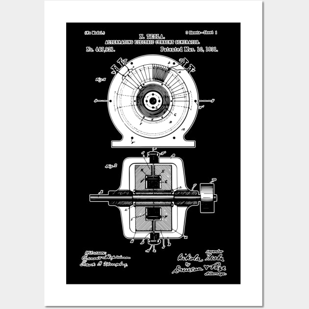 Teslas Alternating Electric Generator Wall Art by euglenii